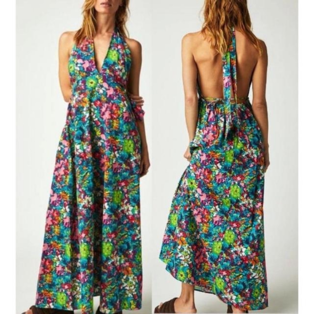 Free People Colorful Floral Maxi Dress